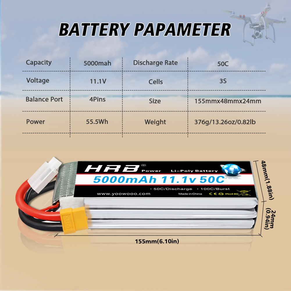 HRB 리포 배터리 2S 3S 4S 6S 11.1V 1 - 6S Lipo Battery 22.2V 5000Mah 리뷰 및 가격