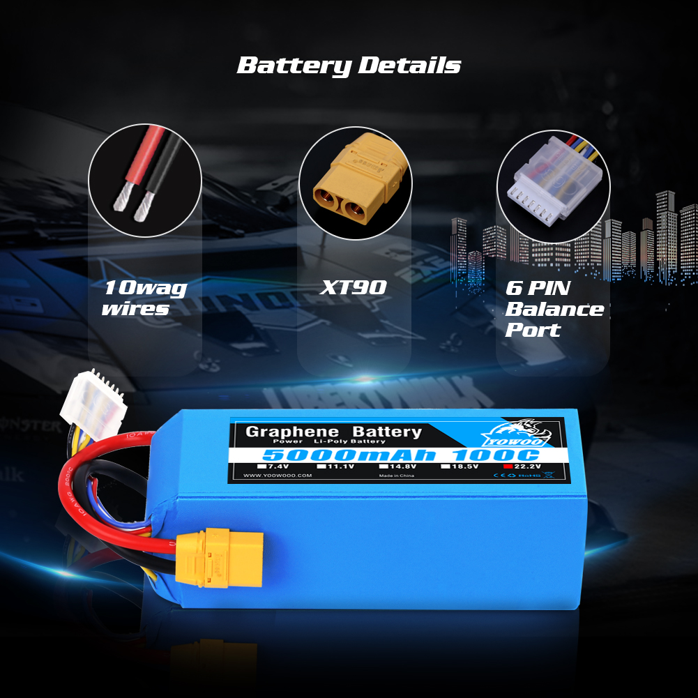 Yowoo 그래핀 리포 배터리 6S 22.2V 5000 - 6S Lipo Battery 22.2V 5000Mah 리뷰 및 가격